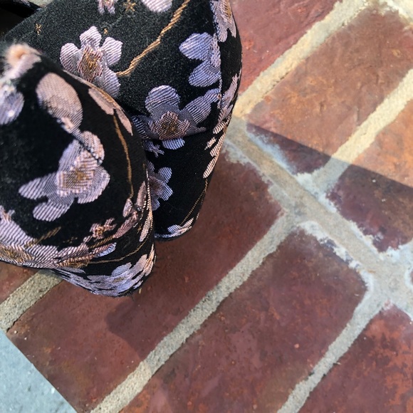 Rampage "Bethie" Floral Print Pointy Toe Pumps Block Heel Purple Black 10 - Picture 8 of 11